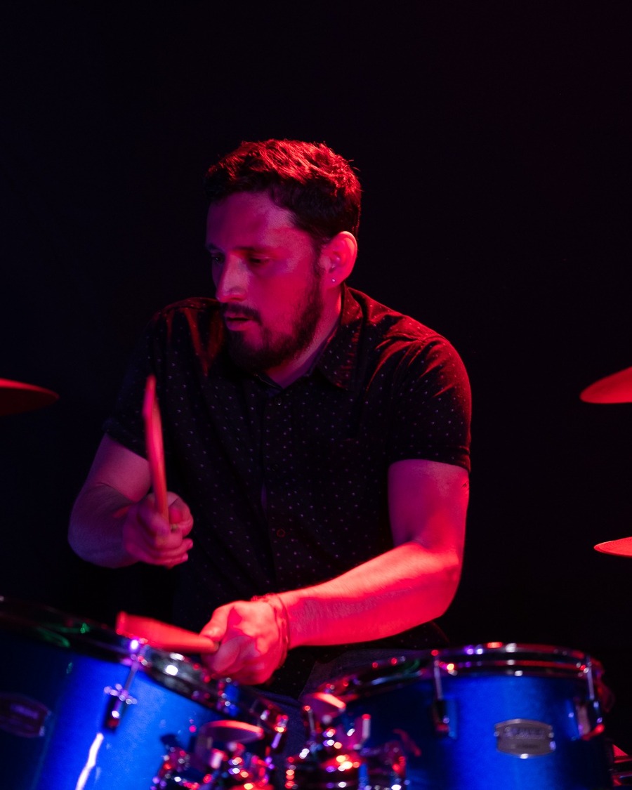 Drummer at the drum kit